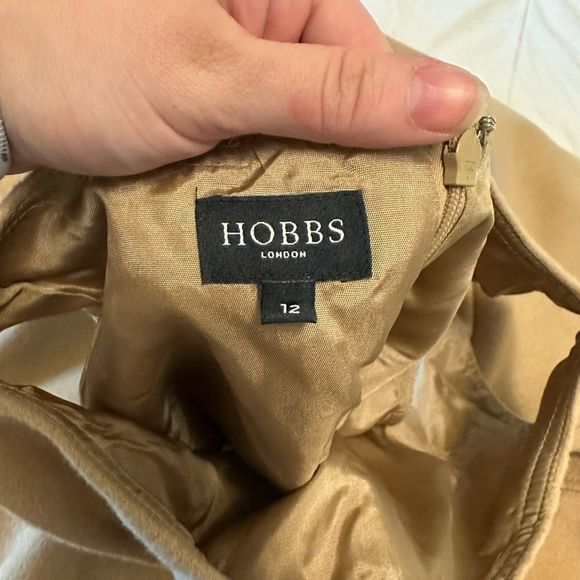 Hobbs London women's dress size 12 drop waist a line 100% wool camel brown color - Picture 12 of 15
